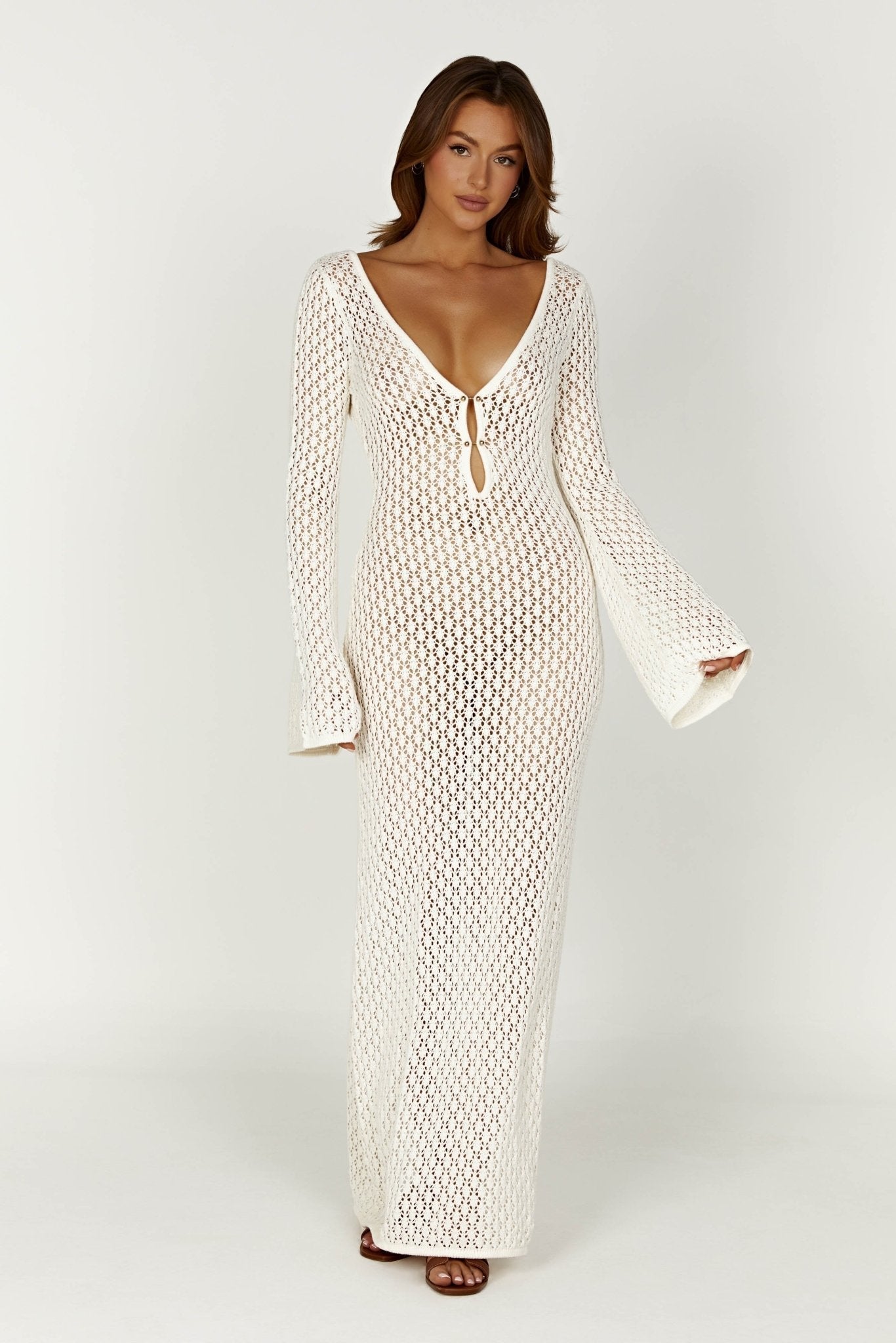 Zara™ | Mesh White Maxi Dress - ENVI - LONDON