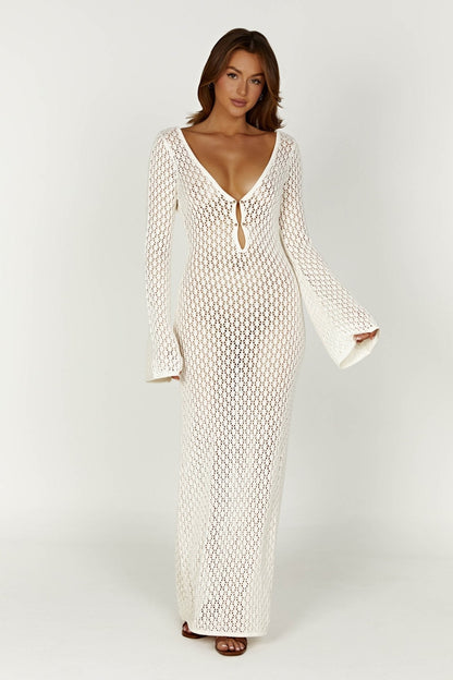 Zara™ | Mesh White Maxi Dress - ENVI - LONDON