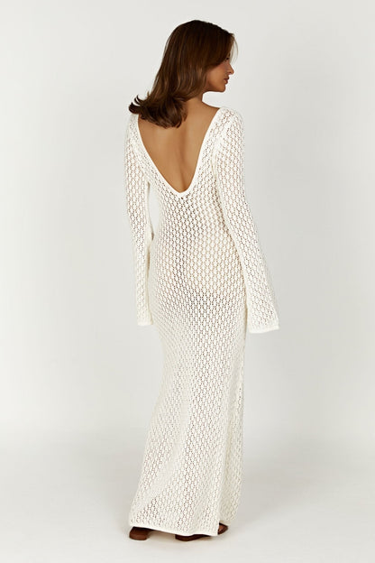 Zara™ | Mesh White Maxi Dress - ENVI - LONDON