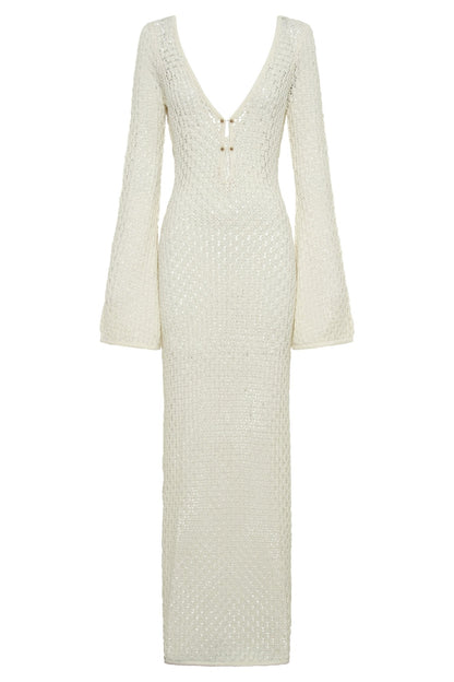 Zara™ | Mesh White Maxi Dress - ENVI - LONDON
